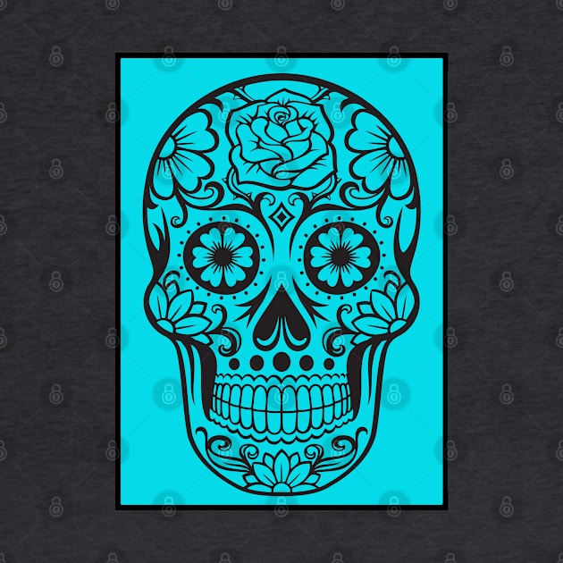 Dia de los Muertos Sugar Skull Blue Vibes Tee! by SocietyTwentyThree